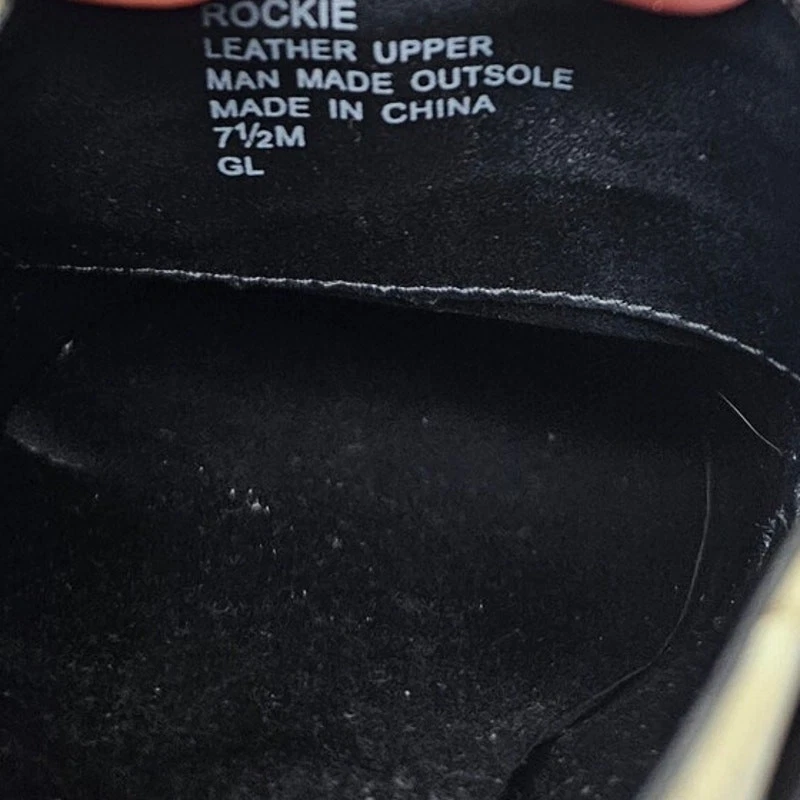 Aerosoles 7.5 Rockie Crema Cocodrilo Cuero Repujado Grueso Taco Mocasín Hebilla Gótico Foto 2 de 4