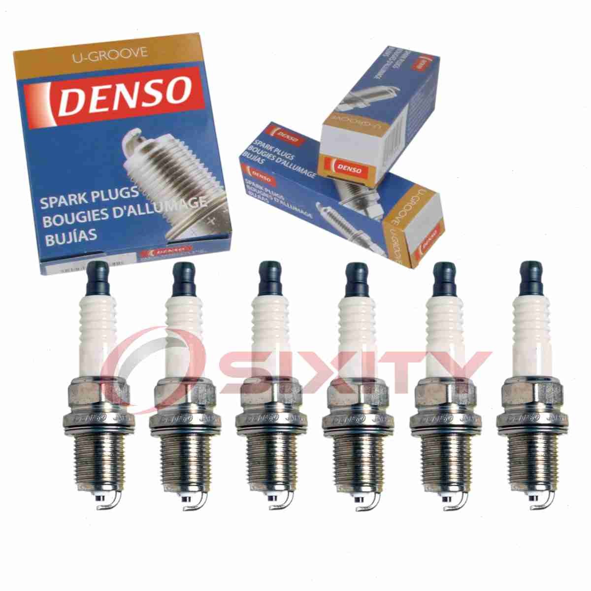 6 pc Denso Standard U-Groove Spark Plugs for 1997 Dodge B2500 3.9L V6 rm