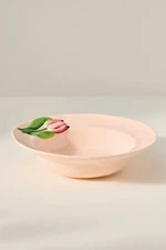 Anthropologie Foster Icon Stoneware Pasta Bowl - Tulip Pink Floral * New in Box*