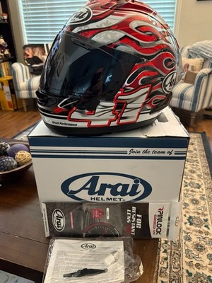 Arai Corsar x Haga Motorcycle Helmet Size L with Extras Excellent Condition New