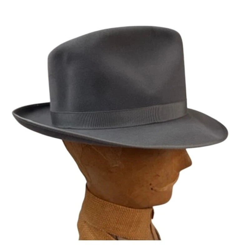 De Colección Alexander Supreme Calidad Gris Fedora Sombrero Años 50 Piel Fieltro Talla 7 EE. UU. Foto 2 de 4