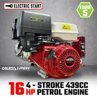 16HP OHV Petrol Engine Stationary Motor Horizontal Shaft Electric Start