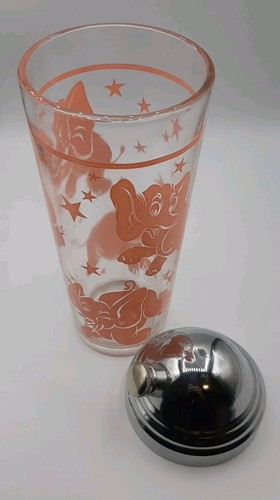 Rare Hazel Atlas Pink Dancing Elephants Cocktail Shaker Mixer Barware - Bild 5 von 7