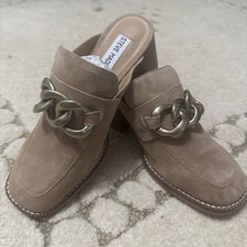 NWT Steve Madden Sand Suede Heel Loafer Size Women s 6.5 Y2K