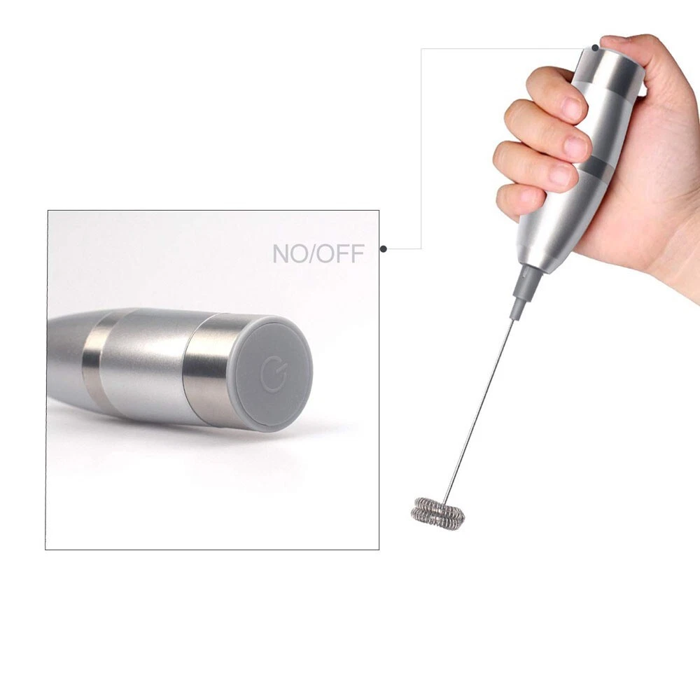 Milk Frother Handheld Double Spring Whisk Head Powerful Electric Spring 19000RPM
