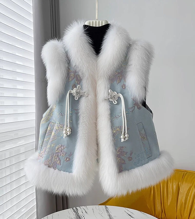 Faux fox fur gilet sale
