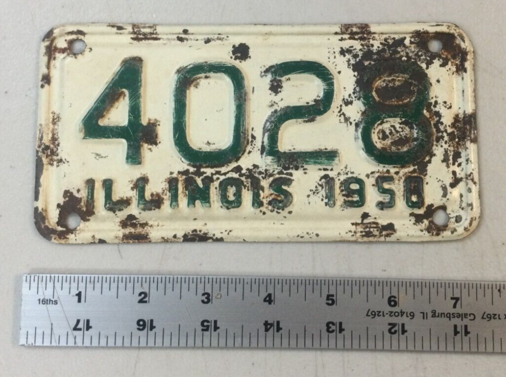 1950 Illinois Motorcycle License Plate eBay