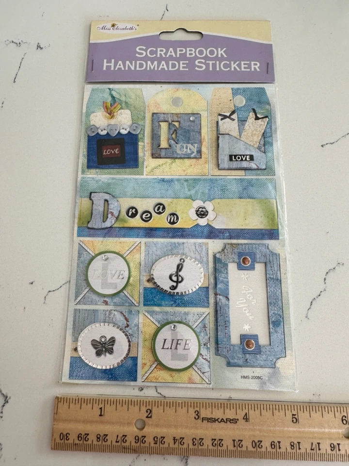 Álbum de recortes de Miss Elizabeth pegatinas hechas a mano 3 dimensiones amor diversión sueños artesanía Foto 4 de 4