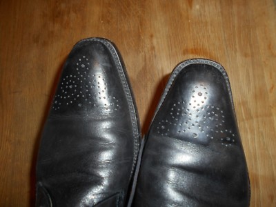 Chaussures Façonnable En Cuir Italien Bout Fleuri Noir - Taille 42 - Occasion