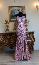 Women's Formal High slit All over Sequins Lace up Long Evening Gown prom dress