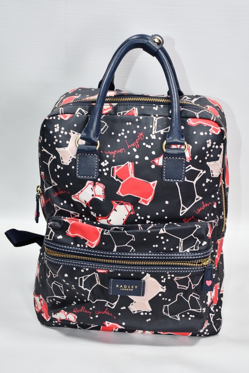 Radley London Folk Dog Scottie Dog Backpack Nylon Zip Top  display picture 2