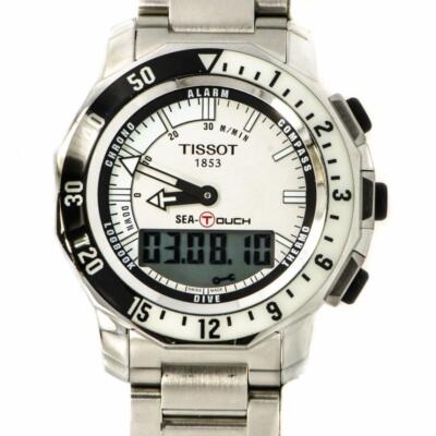 Tissot T026420A Stainless Steel White Dial Alarm Compass Digital