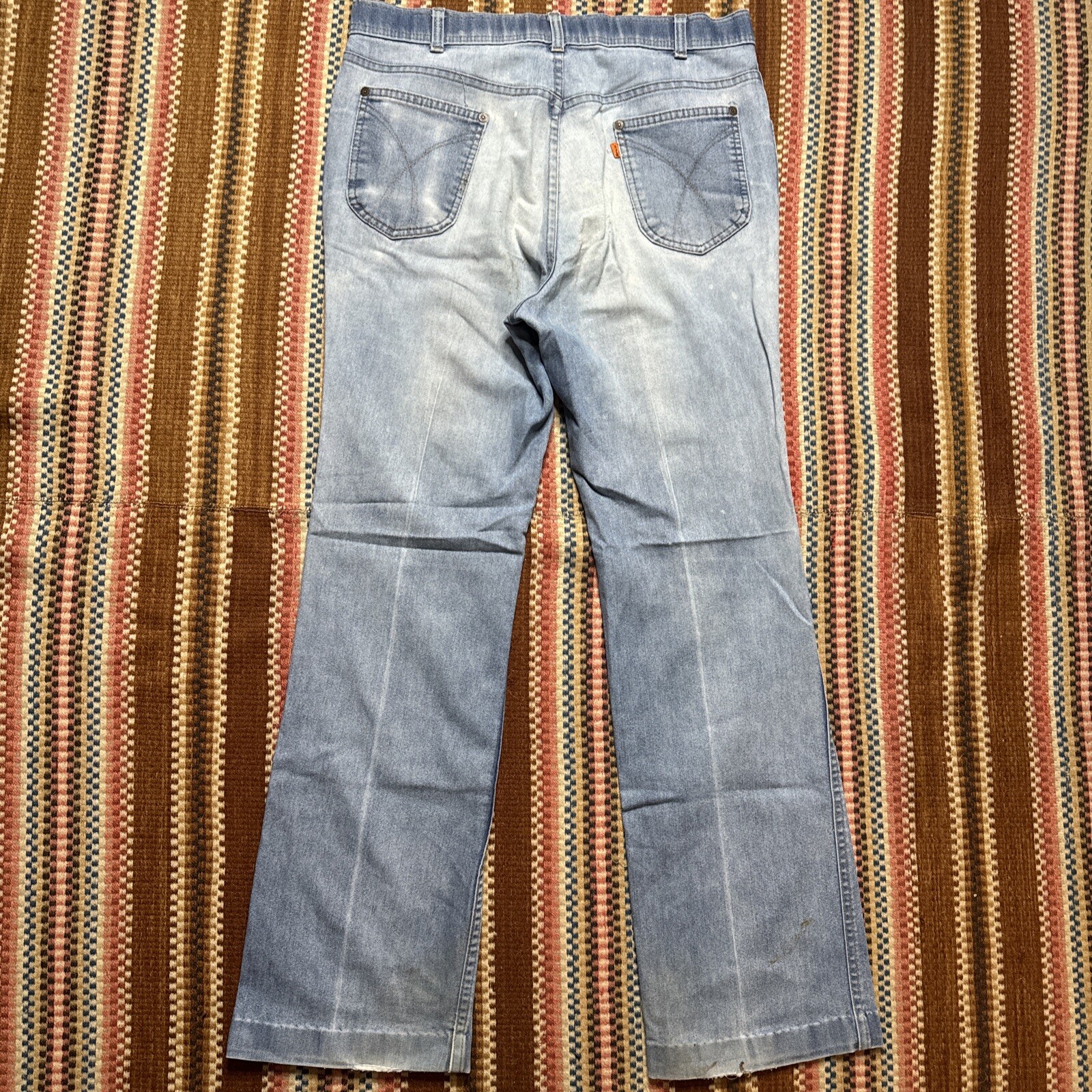 Vintage 60s 70s Levi's for Men Orange Tab Bootcut Flare Denim Faded