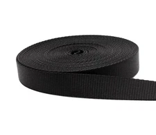 1 Inch Black Medium Weight Nylon Webbing 1" width nylon 20 yards