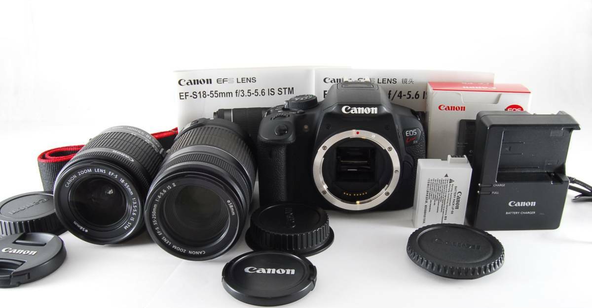 Beautiful] Canon EOS kiss X7i Double Lens Set # KE644 | eBay