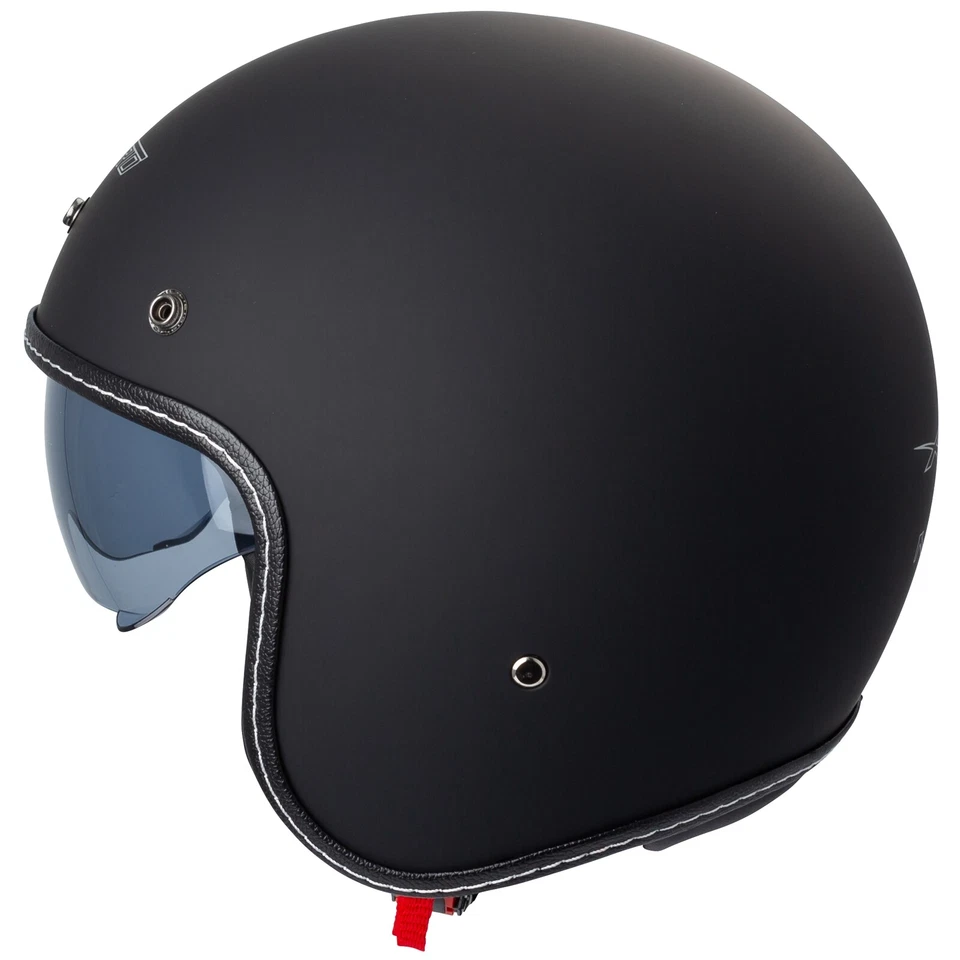 Casque Moto Jet Cafe Racer Homologué ECE 22-06 Scooter Custom Noir Mat - Photo 2/4