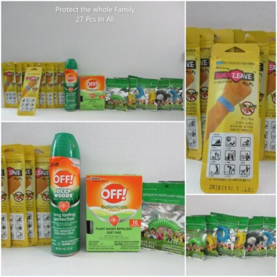 Off Deep Woods Mosquitoes Ticks Biting Flies Gnats Chiggers Spray Towelette Band