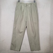 Vtg 90s Light Green Pleated High Rise Tapered Trouser Womens Pants Size 14