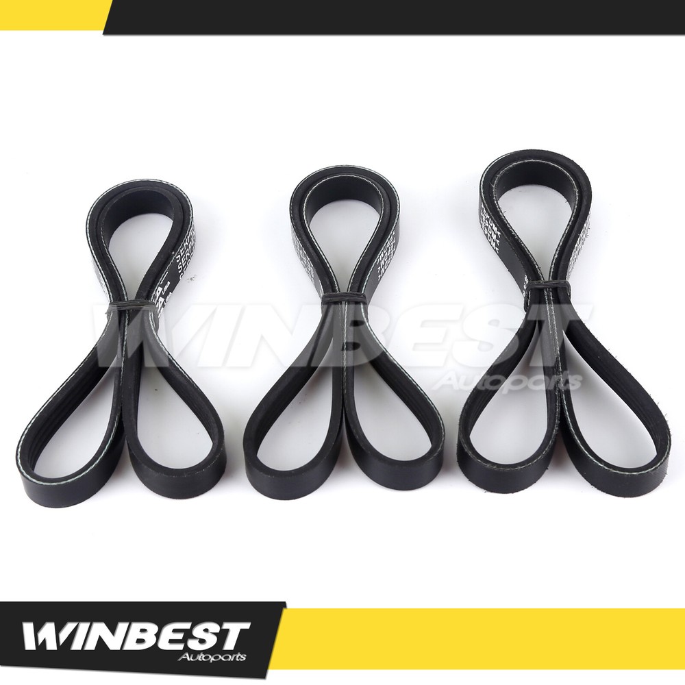 EPDM 3 Drive Belt Set ALT-AC-POW ST for 1997-2001 Honda CRV 4PK820 4PK845 4PK895