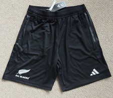 Genuine Adidas ALL BLACKS Gym SHORTS *ZIP POCKETS* NEW ZEALAND RUGBY Tags HZ4500