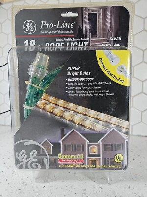 GE Pro-Line 18ft. Clear Color Indoor/Outdoor Rope Light w/ Super Bright ...