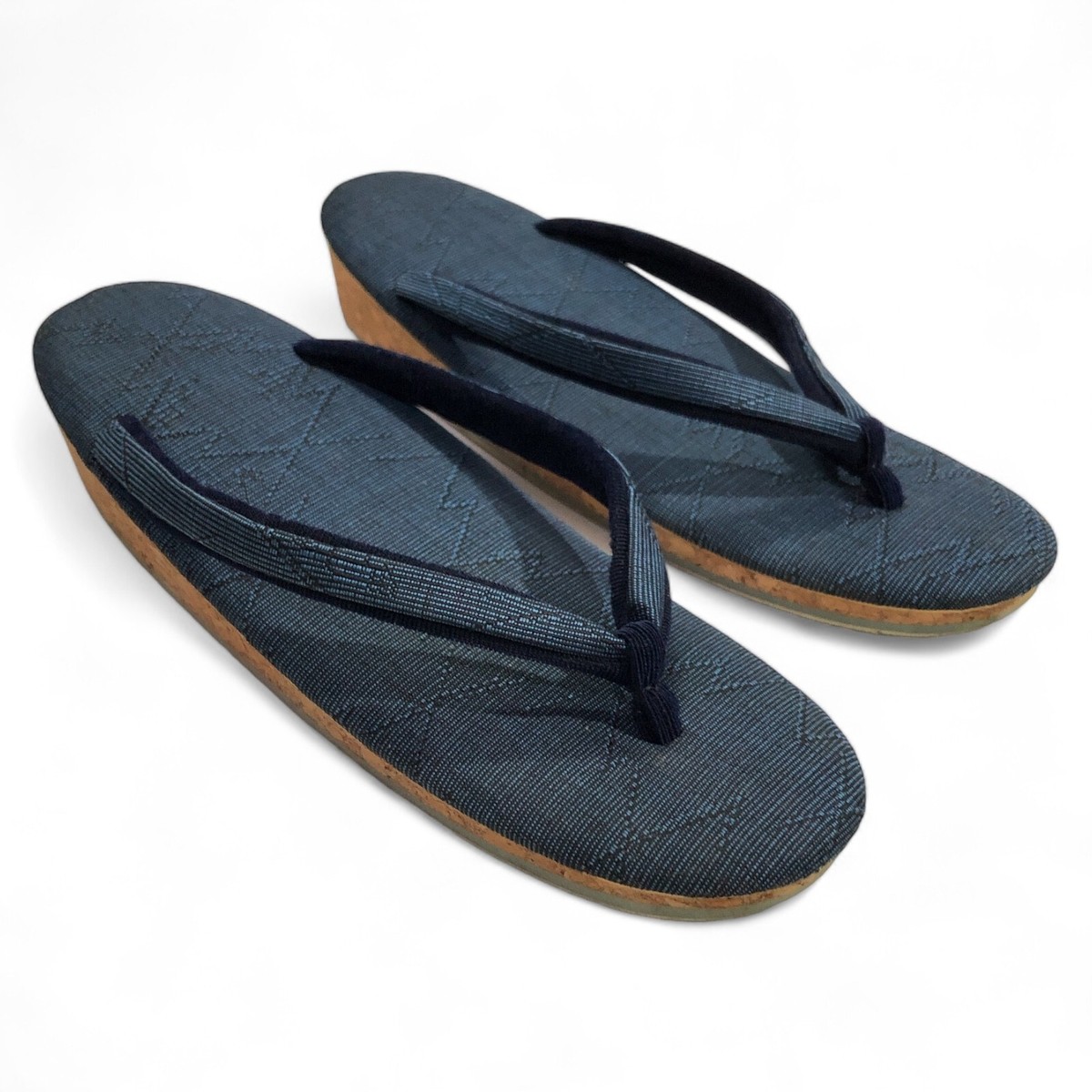 Japanese Zori Geta Shoe Luxury Blue Sandals Flip Flop Slipper