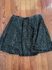 Girls Party Sequined Black Skirt Size XL 14/16