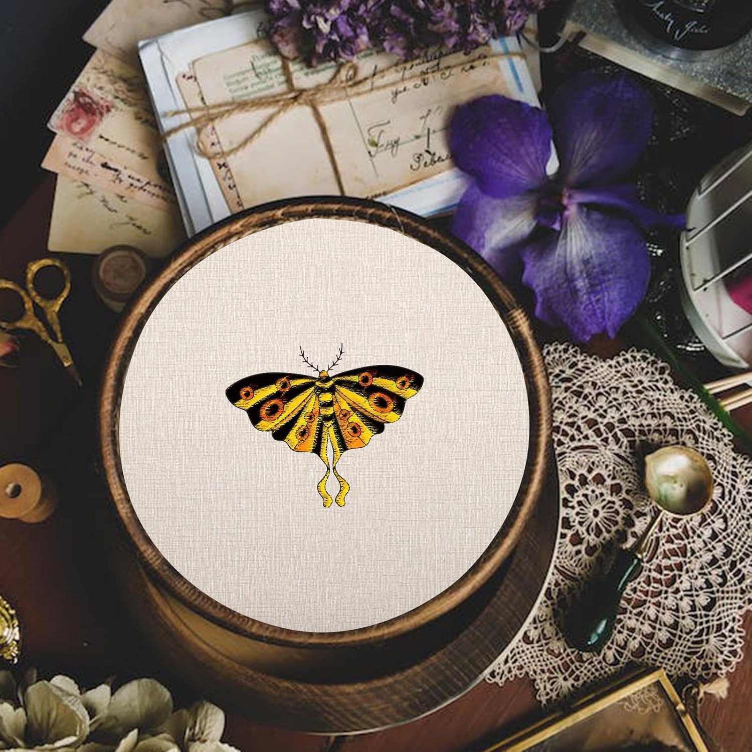 4 Sheets Insect Patterns Stick and Stitch Water Soluble Stabilizer for Embroider