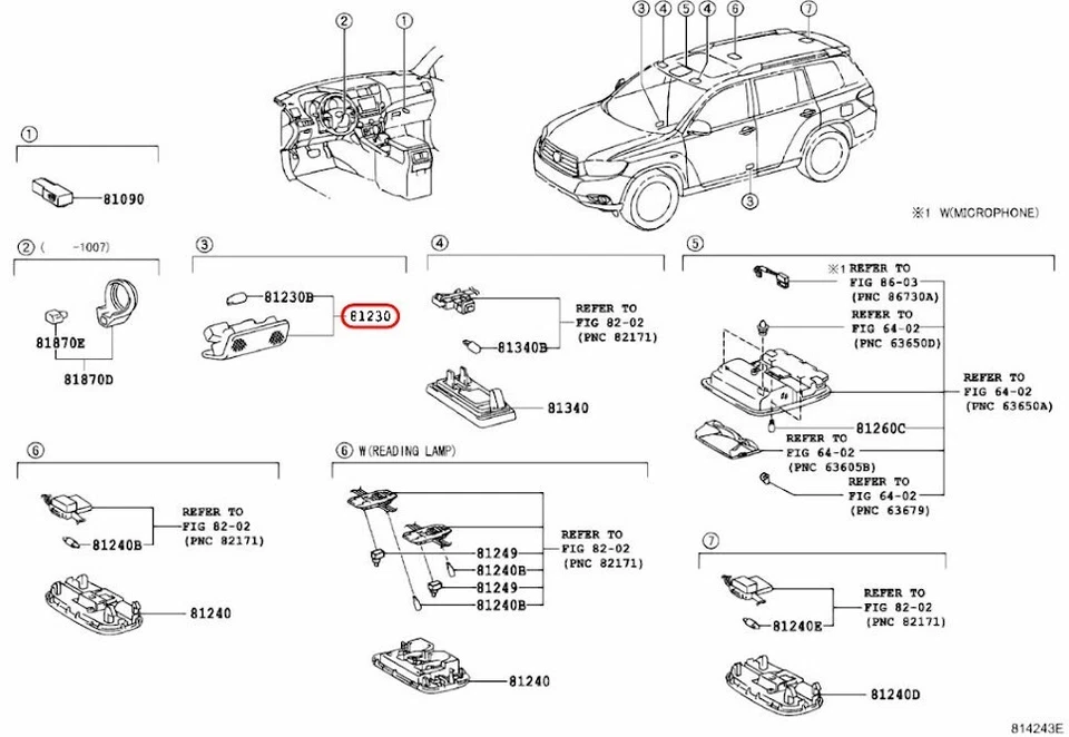 CONJUNTO DE LÁMPARAS OEM TOYOTA, CORTESÍA, RH/LH 81230-48020 para LEXUS LX570 URJ201 Foto 3 de 4
