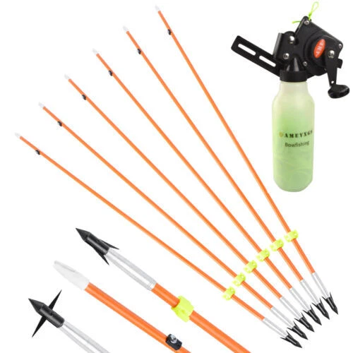 32in Fishing Arrows Bowfishing Reel Rope Pot Compound Recurve Hunting Bow Fish - Image 2 of 4