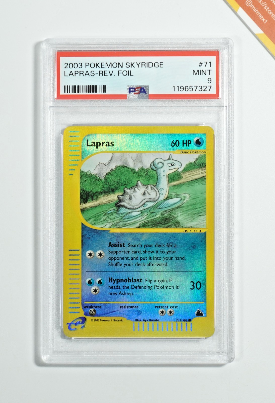 Pokemon PSA 9 Lapras #71 Reverse Skyridge 2003 English