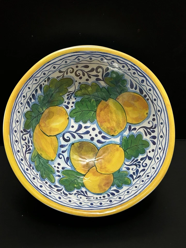 Juego de 4 cuencos de sopa/cereal de melamina con patrón de limón toscano II Mulino New York Foto 2 de 4