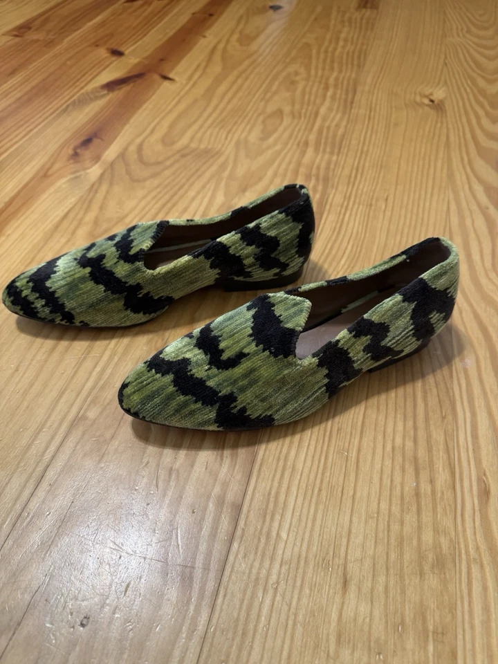 Zapatillas venecianas Le Monde Beryl estampado de tigre Bevilacqua terciopelo verde para mujer 38’s Foto 4 de 4