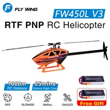Fly Wing FW450L V3 6CH 3D GPS Hovering RC RTF Helicopters Free Battery US Plug