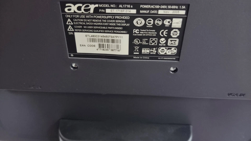 Monitor Acer AL1716s 17 Zoll 5:4 - Bild 4 von 4