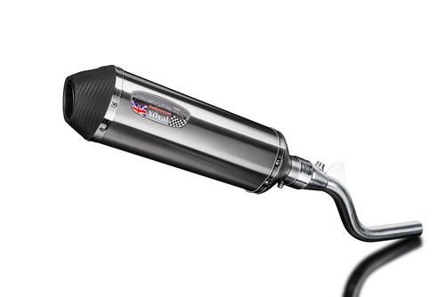 Delkevic Slip On Exhaust with 13.5" XOval Brushed Stainless Muffler for KLX300 - Picture 1 of 5