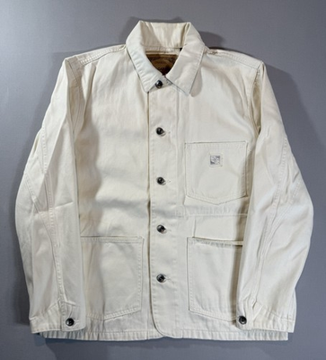#ad #ad Gap Work Force Chore Jacket Men’s M White Barn Painter Cotton Buttons $35.00