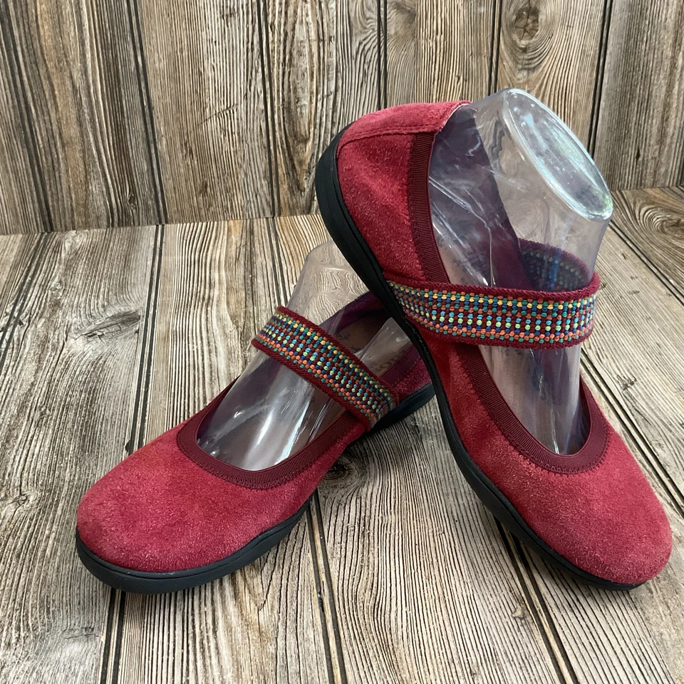 Bandana Taos Mujer Borgoña Gamuza Mary Jane Confort Ballet Planos Talla 9 Foto 4 de 4
