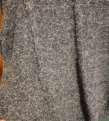Zara Mens XL Cable Knit Cotton Wool Blend Sweater Lught Blue Fair Isle Pullover - Picture 12 of 12