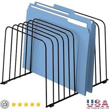 Wire File Organizer Vari-Spaced Design Desktop Document Holder Metal Rack New