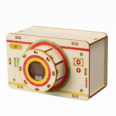 Slot-Together Holzmodell Handmontage Holzkamera Modell gedruckte Details