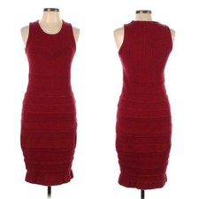Rachel Roy Collection Cable Knit Sweater Dress Minimalist Cozycore Holiday Large