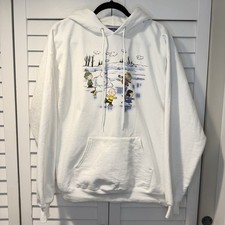 Peanuts Ice Skating Scene Hoodie Charlie Brown Snoopy Winter Print Medium