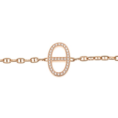 AUTH HERMES CHAINE D'ANCRE CONTOUR BRACELET DIAMOND 18K ROSE GOLD WOMEN'S F/S - Picture 2 of 8