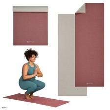 Gaiam Reversible Yoga Mat, Pink Khaki, 24" x 68" 5mm