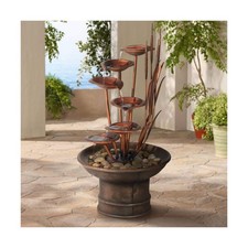 Ashton Water Lilies and Cat Tails 33" High Large Asian Indoor Outdoor Decor R...