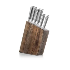 Schmidt Bros Cutlery Gridiron 7pc Knife Block Set Silver/Gray Wash:
