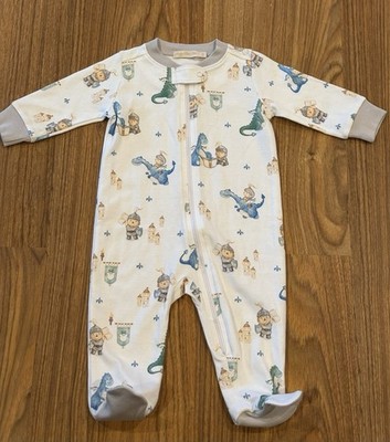 Baby Club Chic Dragon Knight Footie Sleeper Zip Pajamas Blue Gray Baby