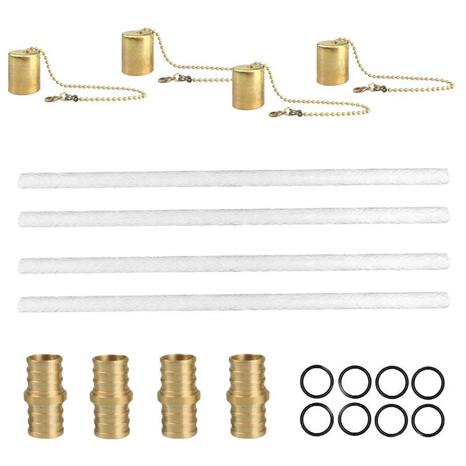 Kit de antorcha Tiki para botella de vino paquete de 4 luces incluye tapas de soporte de mechas de larga vida Foto 2 de 4