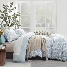 Lemiroe Vintage 100 Cotton Duvet Cover Full Size 3Pc - Slate Floral